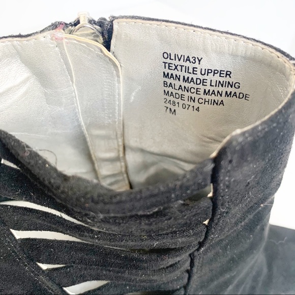 Nine West Olivia3Y Black Suede Leather Heel Boots - Picture 7 of 10